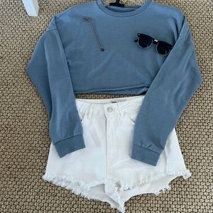 Misguided Blue Crop Top US 2